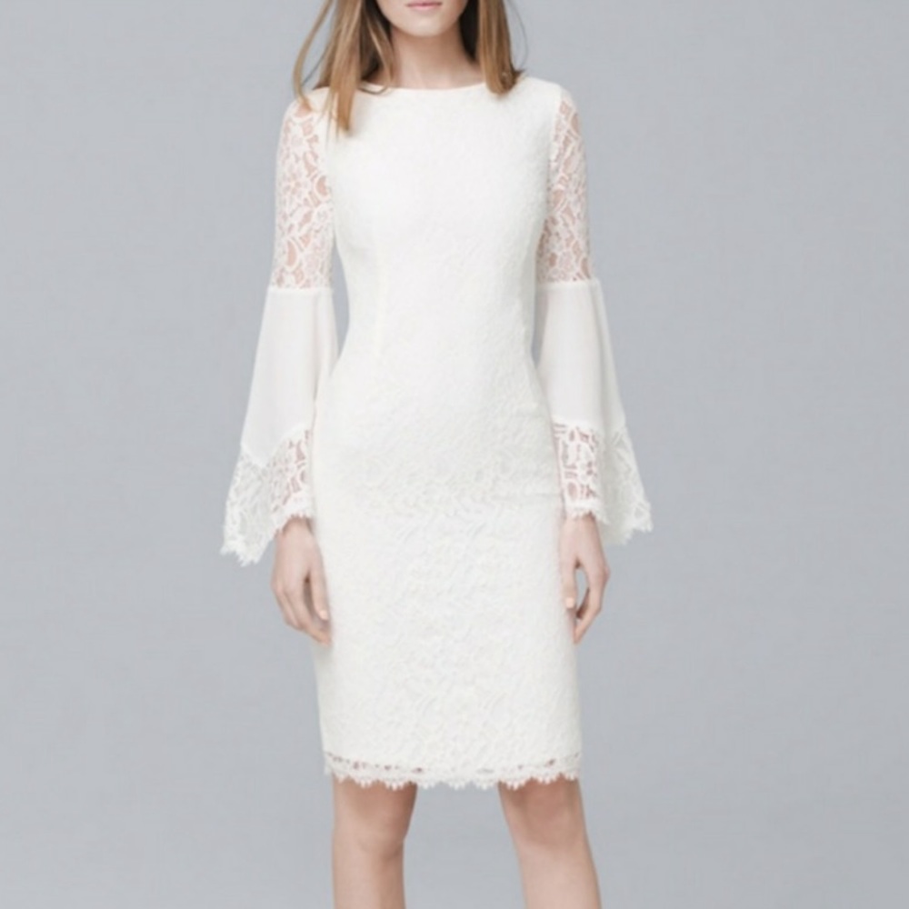 White House Black Market Bell Sleeve Pencil Dress